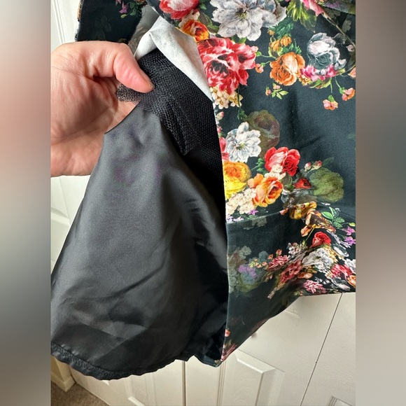 ASOS Petite Strapless Corset Floral Dress Tulle Mesh Skirt Sweetheart Padded - Picture 8 of 15